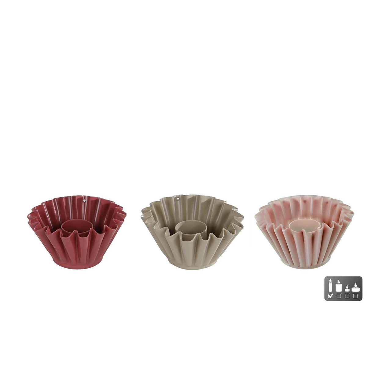 Cosydecor svečnik cupcake s krem roza kovinski