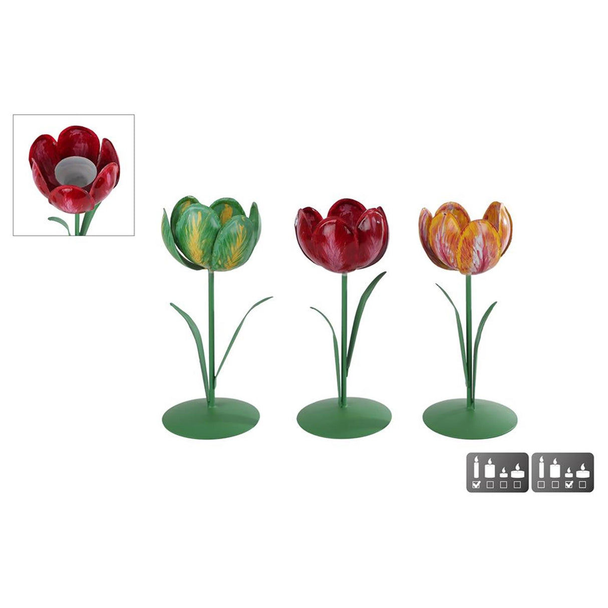 Candlestick Tulp s Metall 8x8x20cm