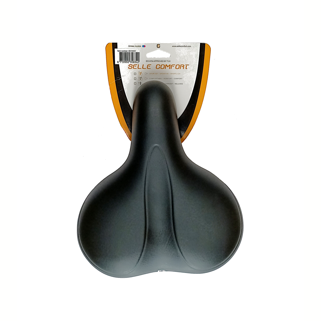 Selle comfort saddle e-bike soft medium black, without strap