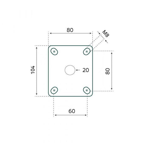 Tarsus Zwenkwiel 100 mm. white