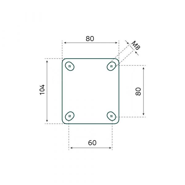 Tarsus swivel + brake 100 mm. black