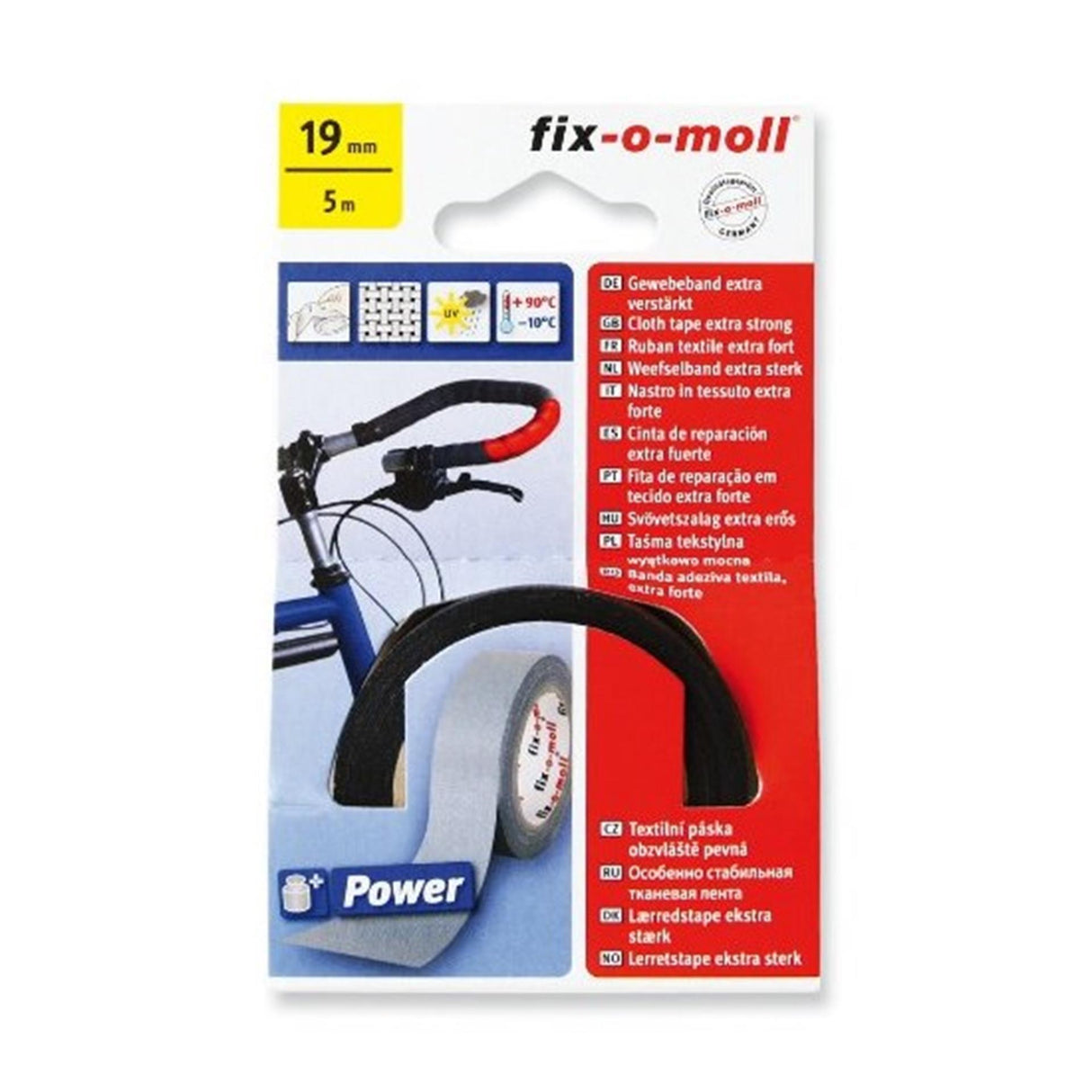 Fix-o-moll powerband textile 5mx19mm black
