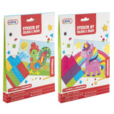 Moxy stickers by color and shape, 12 sheets