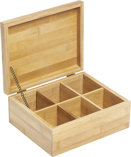 Omärkt sans marque telåda i bambu (21,8x18x9)