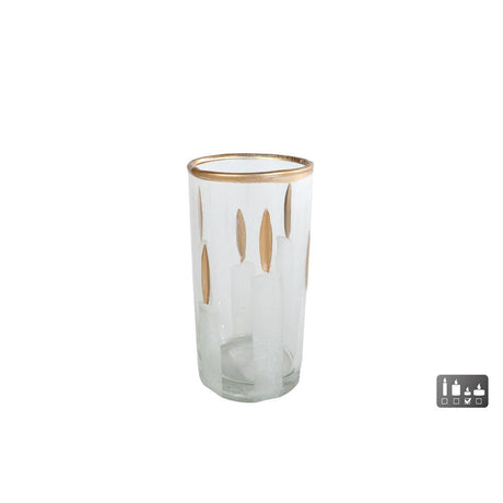 Cozydecor tealight holder candles glass 6x6x11.5cm