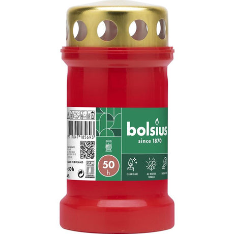 Bolsius grave light no.3 red with lid