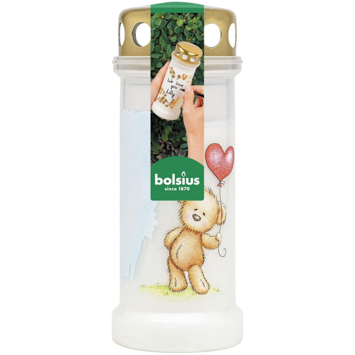 Bolsius grave light no. 6 teddy bear white