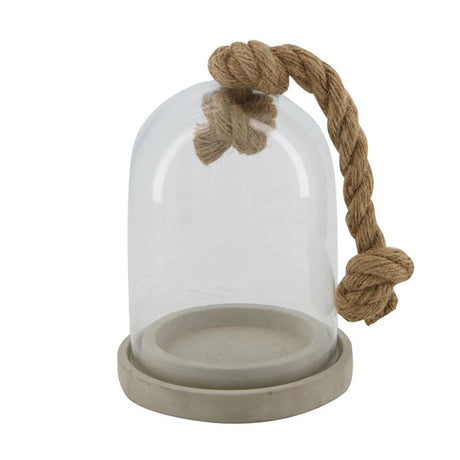 Dijk natural collections bell jar with rope glass ø13.5x20cm