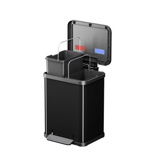 Hailo 0622-260 Öko Duo Plus M pedal bin 2x 9L silver black