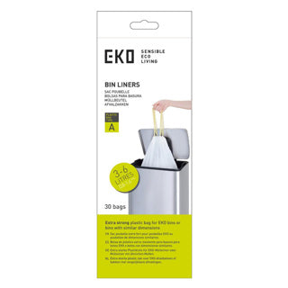 Eko afvalzak met trekband wit 3-6 liter type a - 1 rol