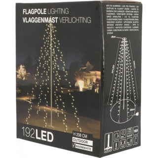 Flagpole lighting warm white 192 LEDs 190cm