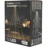 Flagpole lighting warm white 192 LEDs 190cm