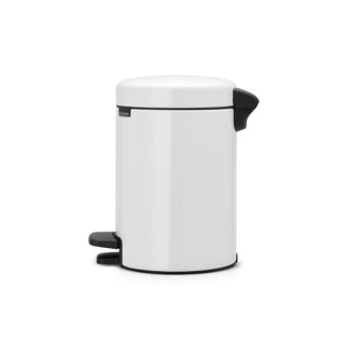 Brabantia pedal bin newicon 3 ltr white with plastic inner bin