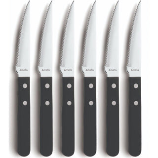 Amefa Pizza Steak Messer 6 Stéck schwaarz