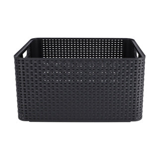 Curver style basket l rattan style anthracite (lxwxh 44x32x23cm)