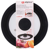 Alpina universal glass lid with silicone edge - pan lid for pans 16 18 20 cm - anti-splash lid - dishwasher safe - glass
