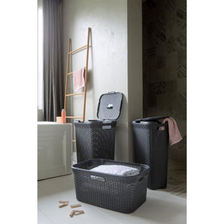 Curver-style laundry basket 45L anthracite