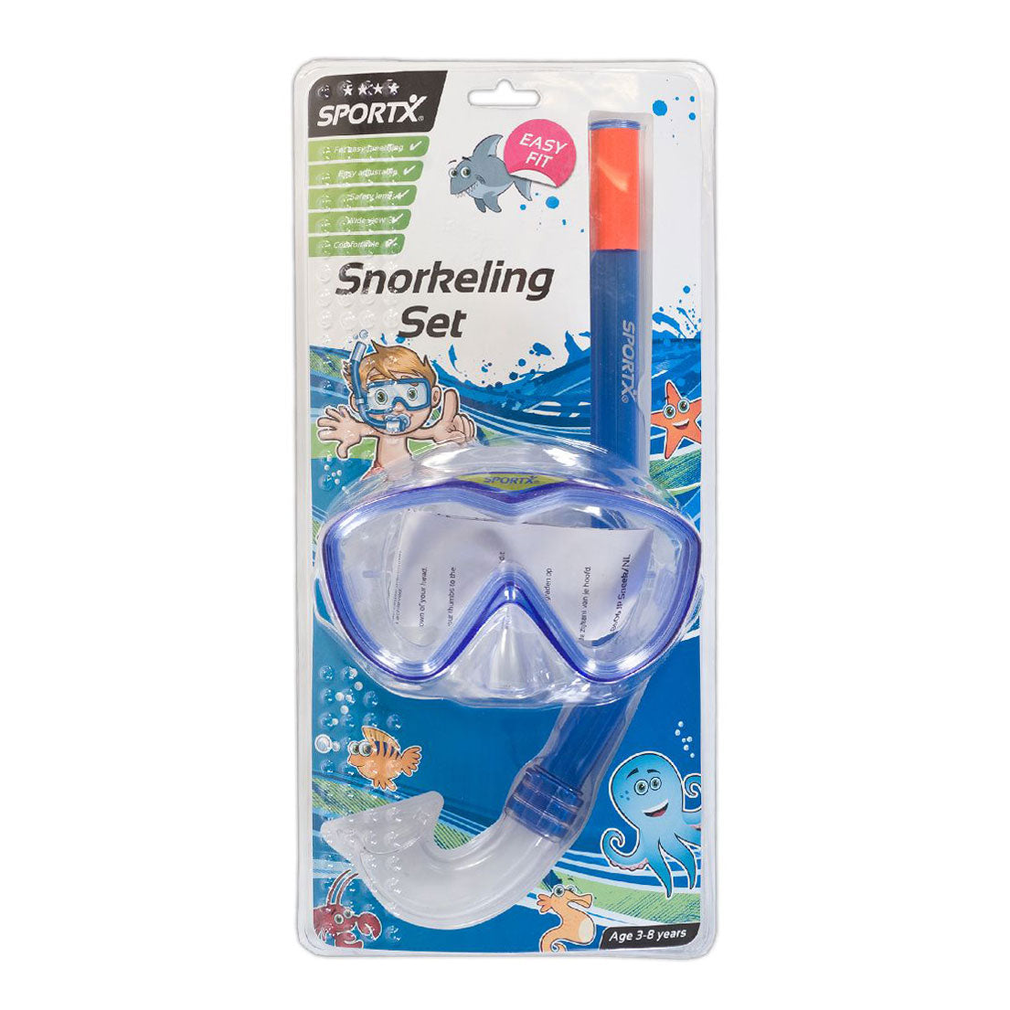 SportX Kinder Snorkelset Blauw