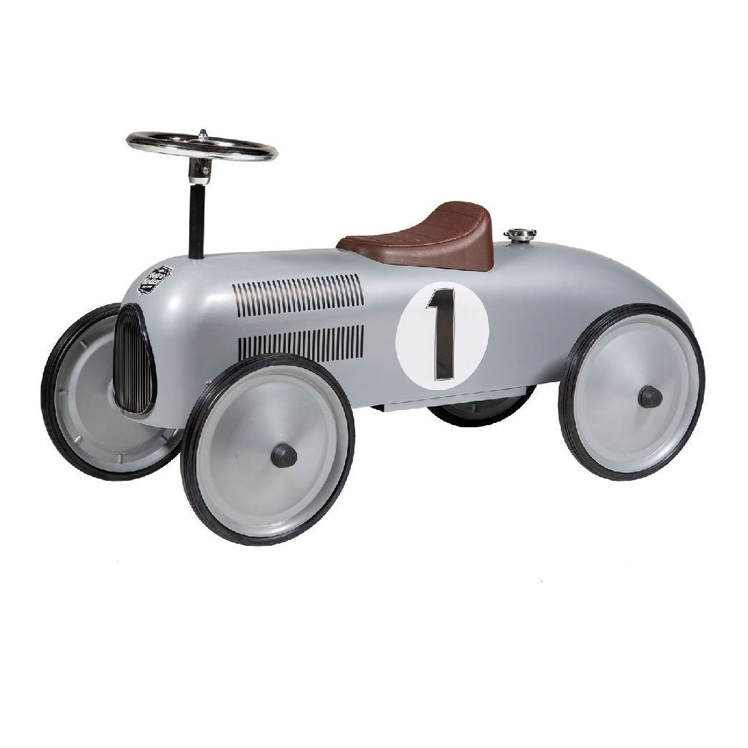 Retro Roller Metal Walking Car Jean 75x40x40 cm Silber