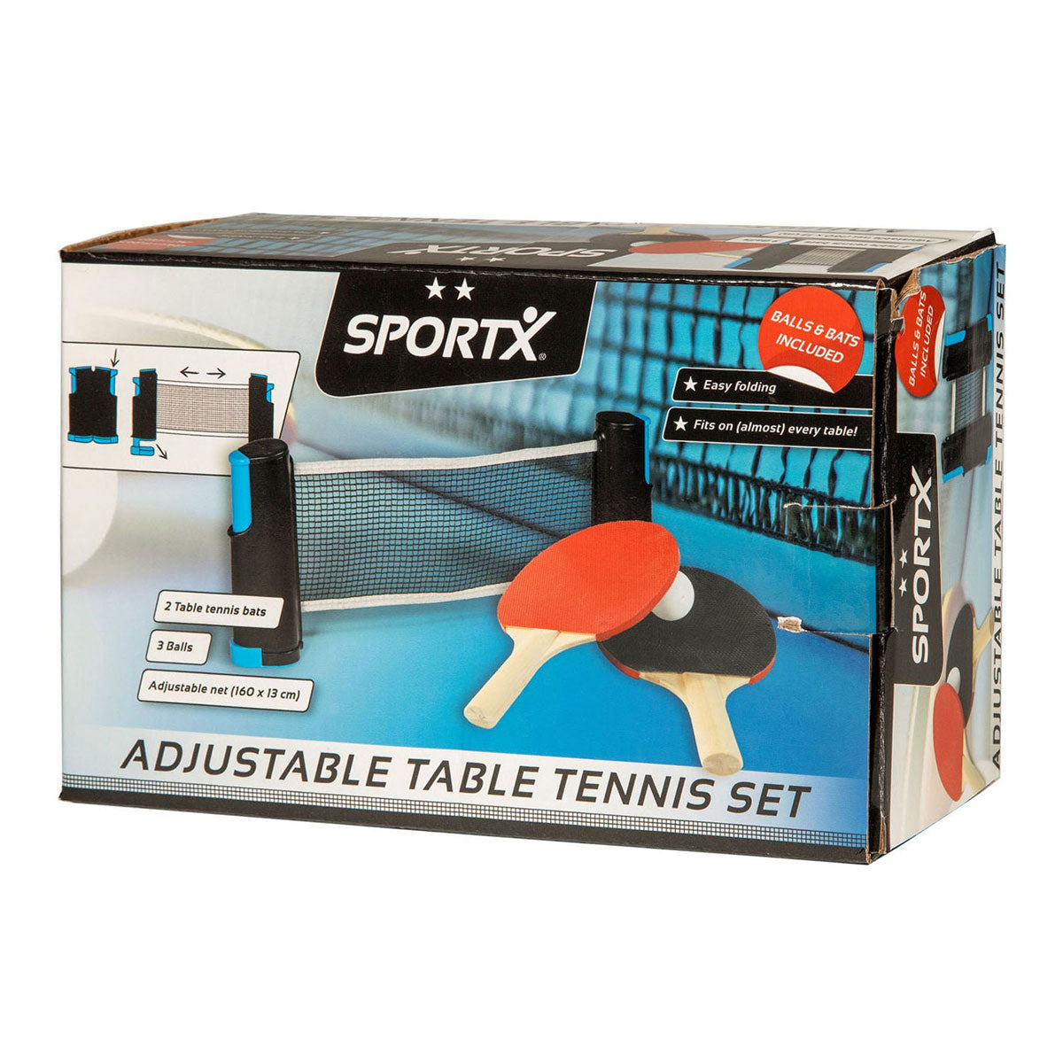 Sportx Rollable Tacle Tenis Network z dvema netopirjem