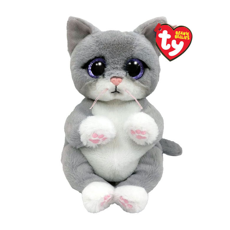 Ty Beanie Babies Bellies Morgan Gray Cat, 15 cm