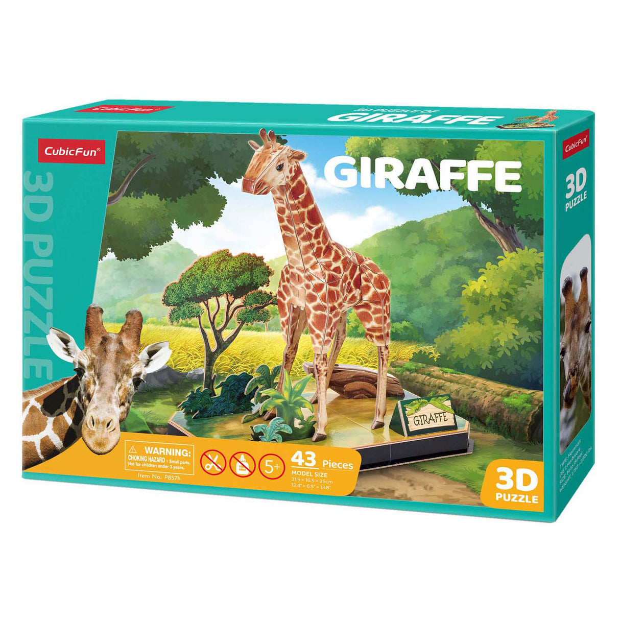 Kubisk rolig 3d pussel giraff