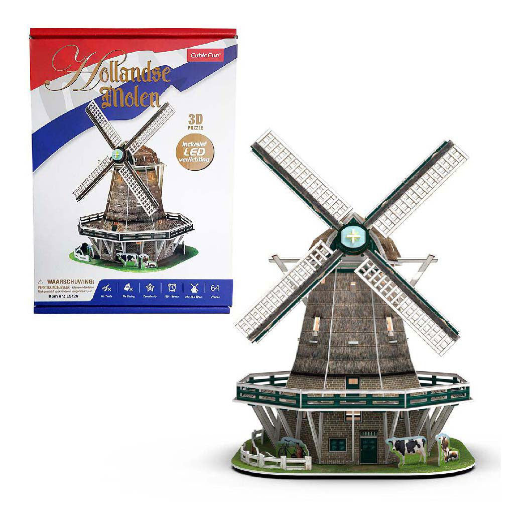 Cubic fun 3D puzzle mill LED - 65 pcs.