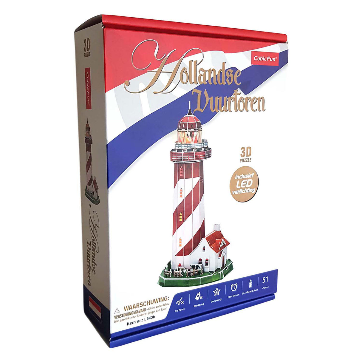 Cubic fun 3D puzzle lighthouse LED, 51pcs.