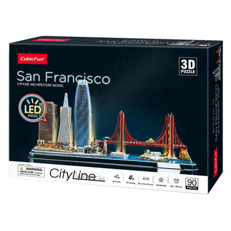 Cubic fun 3D puzzle City Line San Francisco with LED lighting