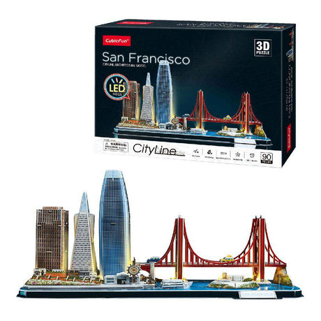 Cubic fun 3D puzzle City Line San Francisco with LED lighting