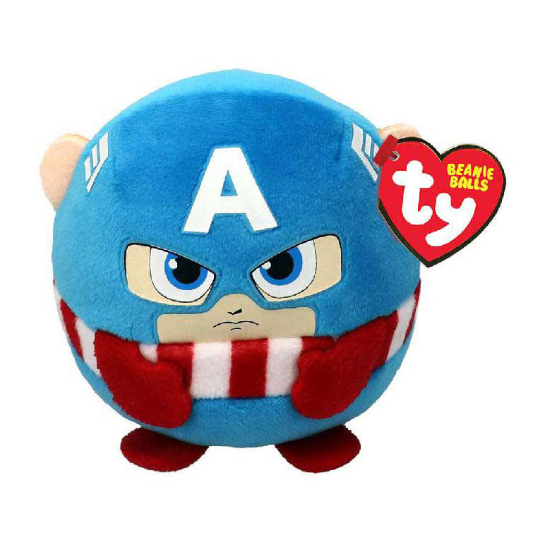 Ty beanie ty teeny puffies - marvel capitan america, 10cm