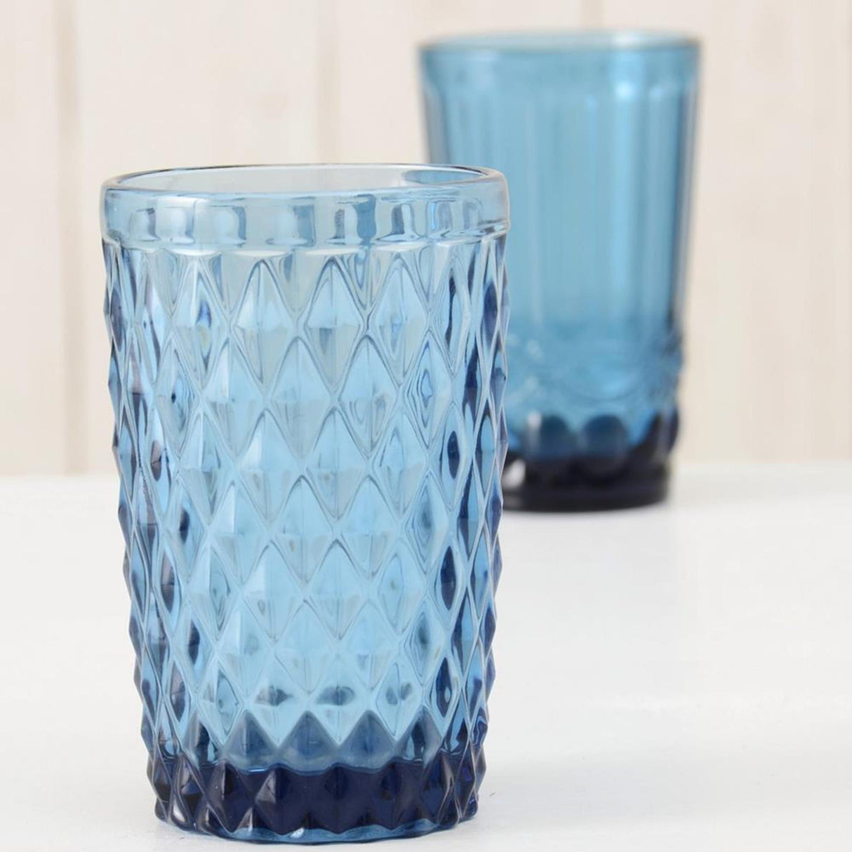 Boltze hemdricksglas blå h13cm låda om 6 st