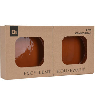 Exzellent Hausgeschir Terracotta Tapas Schësselcher, 2 Stéck