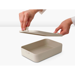 Brabantia make take lunch box boîte à pain - grande - plastique - beige tendre