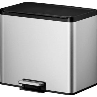 Lixeira com pedal Eko Essential Duo 15+15l aço inoxidável