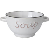 Soup bowl with handles earthenware | 4 pieces