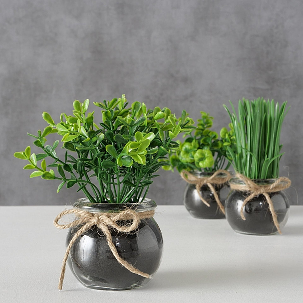 Boltze home artificial plant in glass pot ø13x15cm
