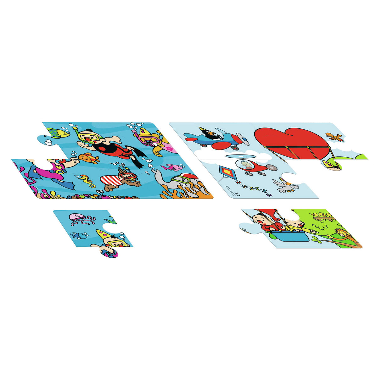 Bumba puzzel - 2 in 1 puzzel 4 6 stukken - onder water in de lucht