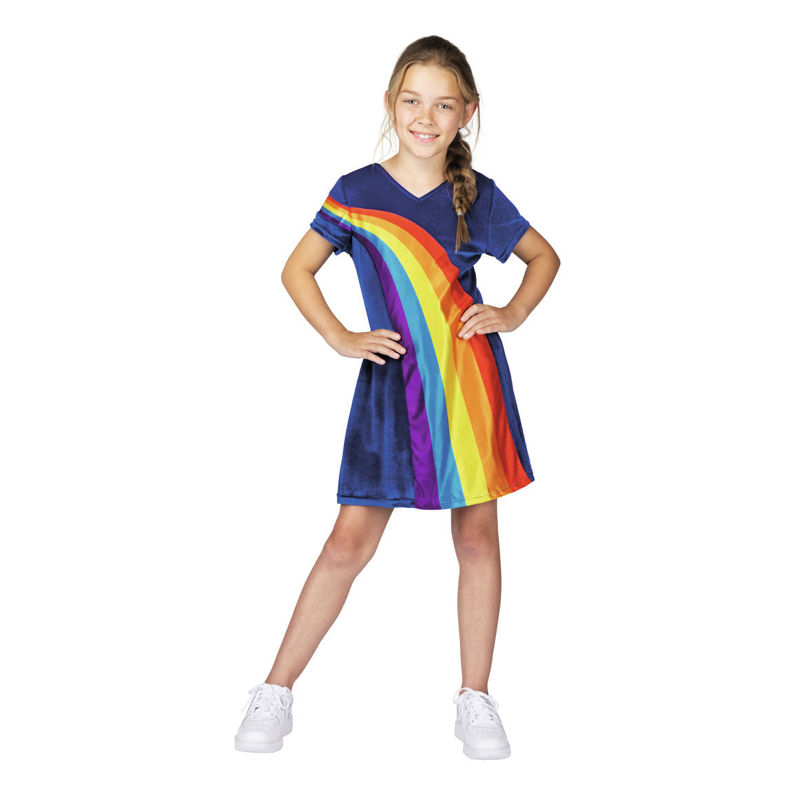 Studio 100 Verkleedjurk Regenboog Blauw, 3-5 jaar