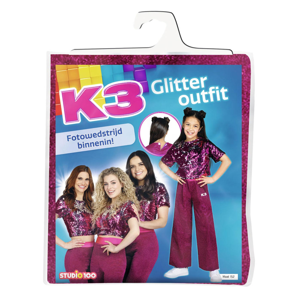 K3 ausgefalene Kleed rosa, 9-11 Joer