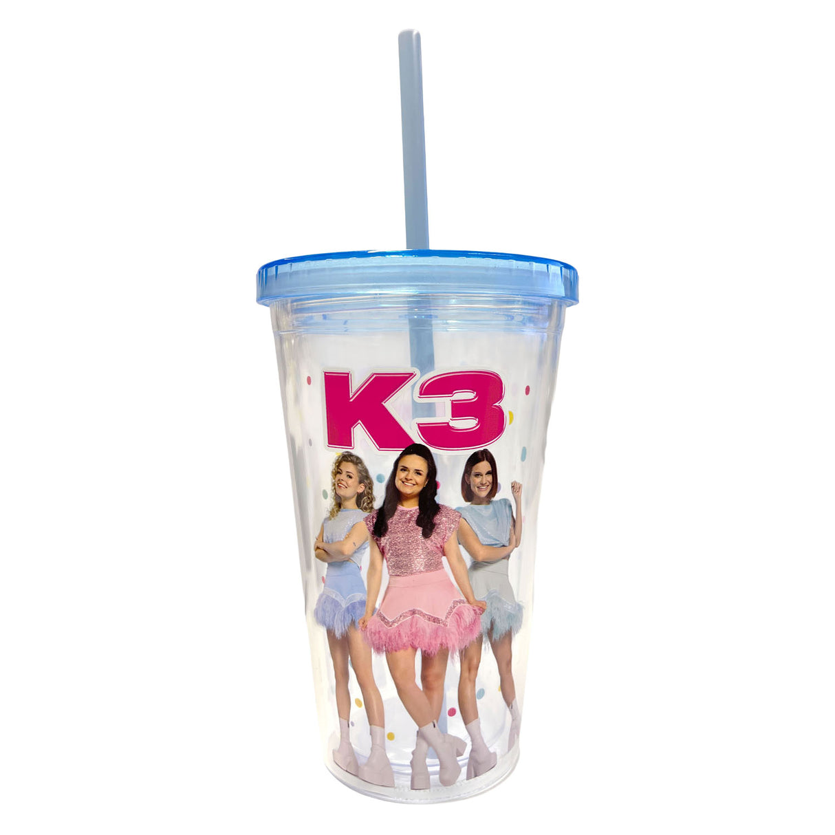 Studio 100 k3 drinking cup with straw - confetti