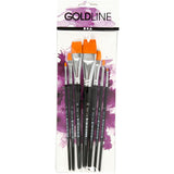 Creativ company gold line brushes, size 0+2+4+8+12+16+20, l: 16.5-21 cm, w: 1-7 mm, flat, 7 pieces 1 box