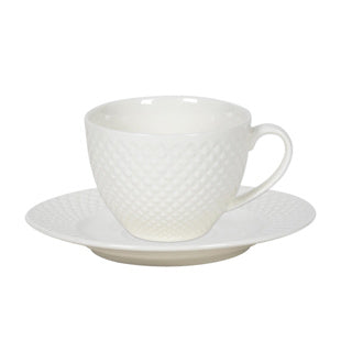 Šálka ​​s podšálkou diamantový porcelán 220 ml | 6 kusov