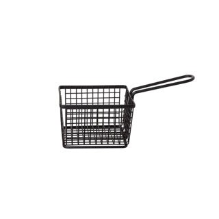Kosz na frytki czarny 12x10h8,5 cm | 2 szt