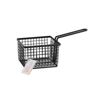 Fries basket black 12x10h8.5 cm | 2 pcs