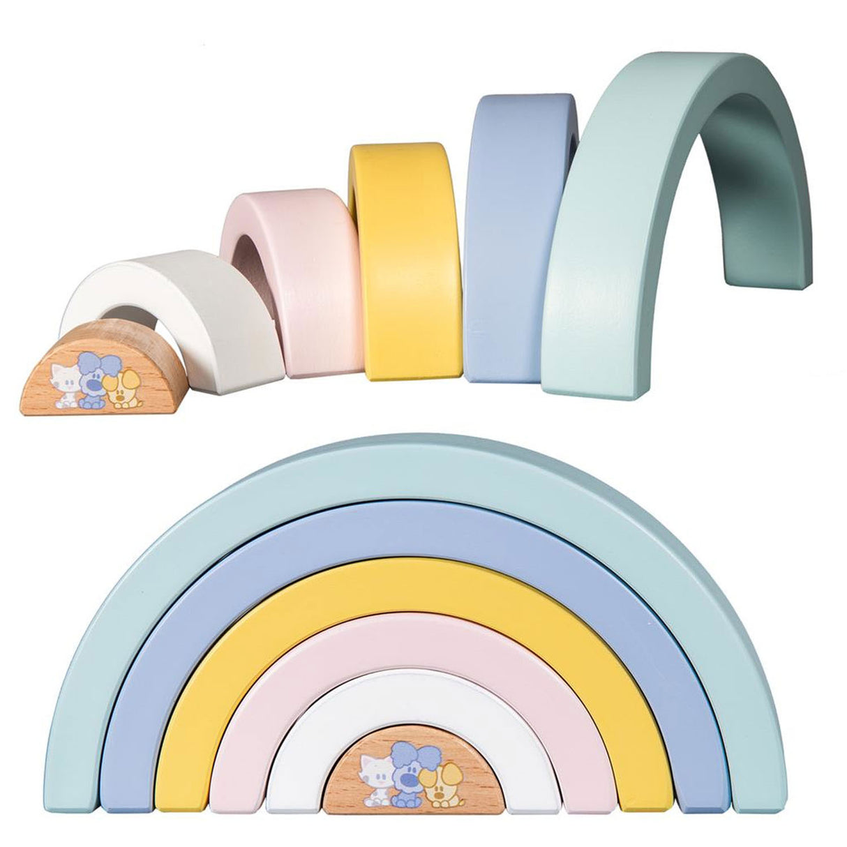 Brinquedos Rubo Woezel e Pip bebê arco-íris