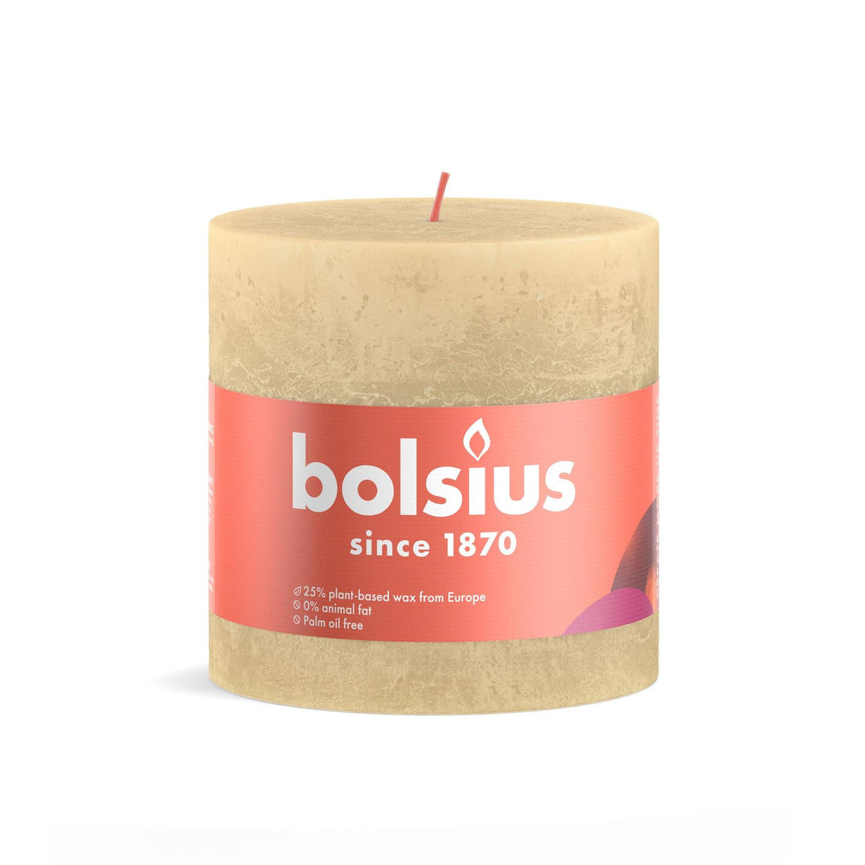 Bolsius rustic candle 100 100mm beige
