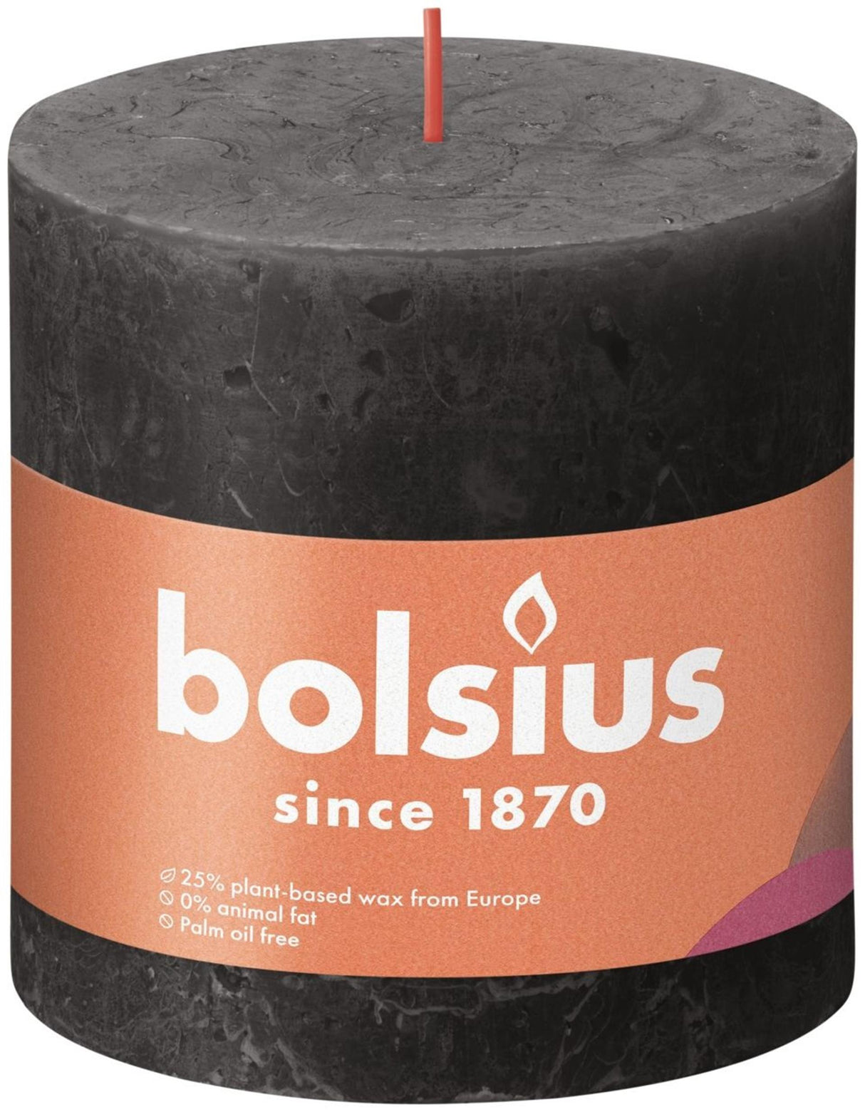 Bolsius rustiek stompkaars 100 100 stormy grey- stormgrijs