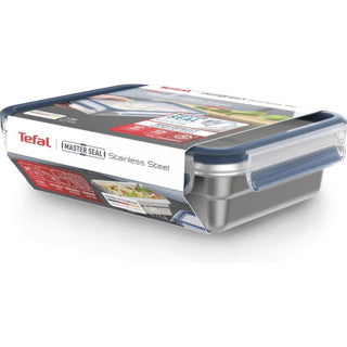 Recipiente para alimentos frescos Tefal em aço inoxidável com vedação mestre retângulo 1,2 l