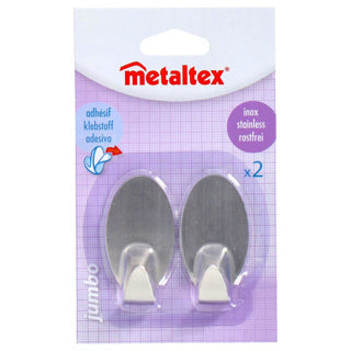 Nalepovací háčky Metaltex 2 kusy ovál z nerezové oceli
